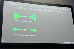 presentation slide showing possible vertical profiles of a debris disk