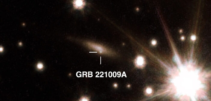 combined Hubble and JWST image of GRB 221009A