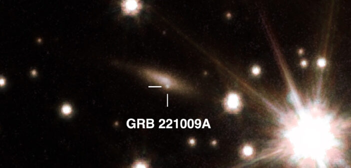 combined Hubble and JWST image of GRB 221009A