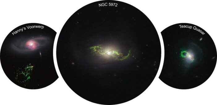 trio of Voorwerp galaxies