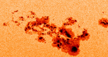 closeup of a solar active region