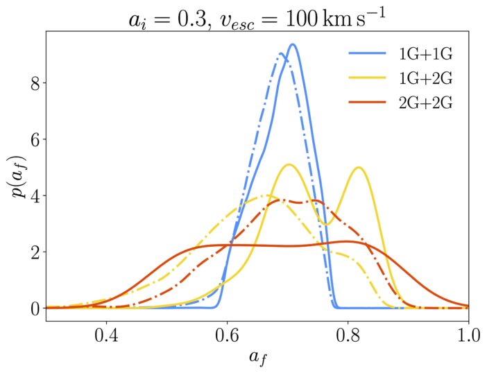 plot of probability distribution of final black hole spins