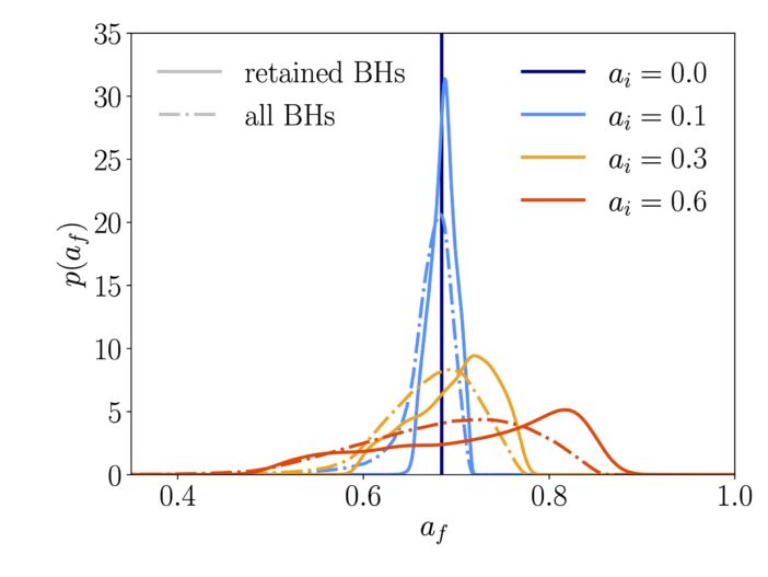 plot of spin distribution of black hole merger remnants