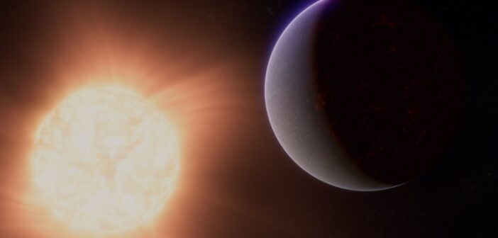 An artist's impression of a planet beside a sun-like star.