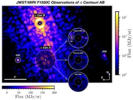 JWST coronagraph image of the Alpha Centauri system