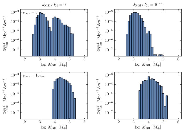 histograms of seed black hole number density