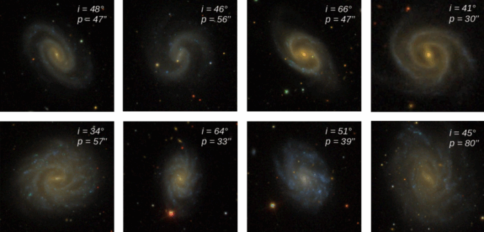 eight images of spiral galaxies