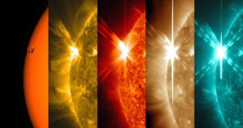 Images of a solar flare at different wavelengths