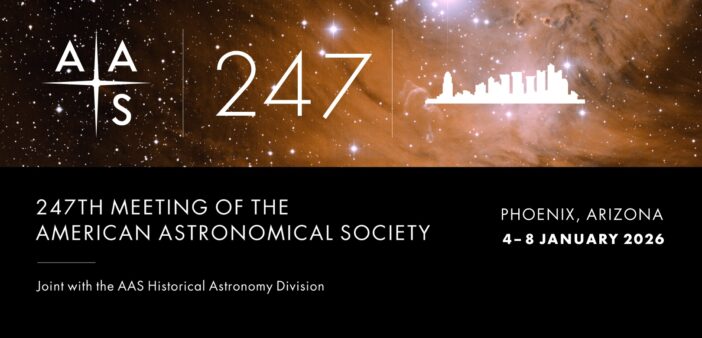 banner graphic announcing the 247th meeting of the American Astronomical Society