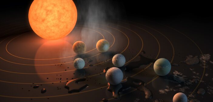 illustration of the TRAPPIST-1 system