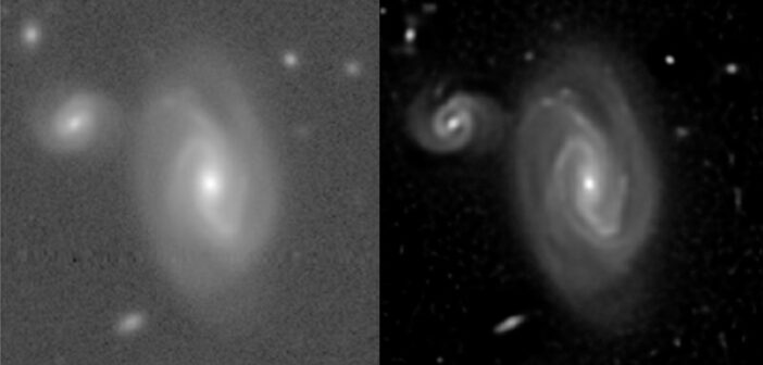 side-by-side images of galaxies