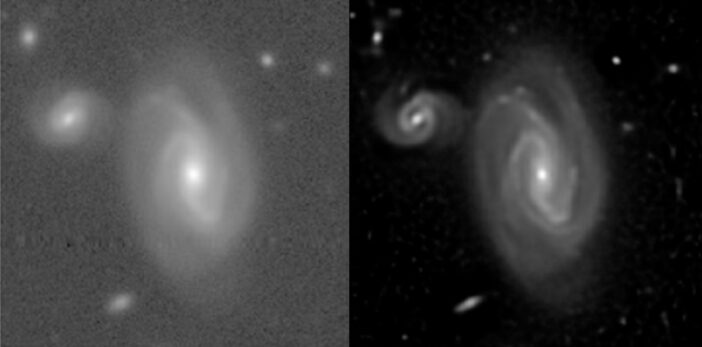 side-by-side images of galaxies