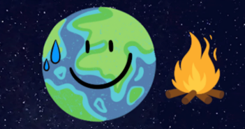 illustration of a planet getting uncomfortably warm