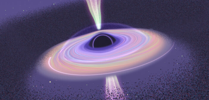 illustration of an accreting black hole