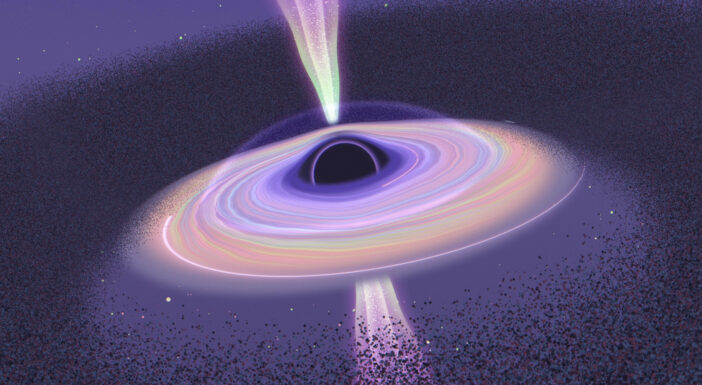 illustration of an accreting black hole
