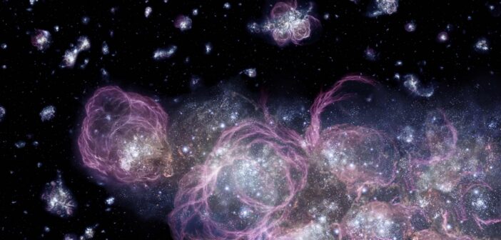 illustration of stars in the early universe