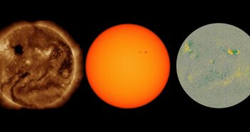 three images of the Sun