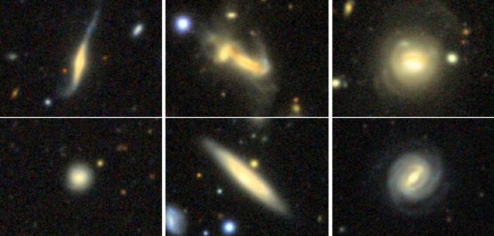 images of six galaxies