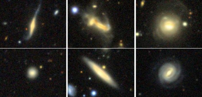 images of six galaxies
