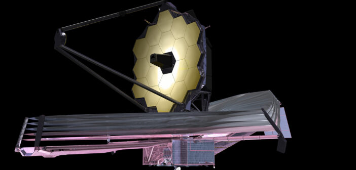 JWST unfolded against a black background.