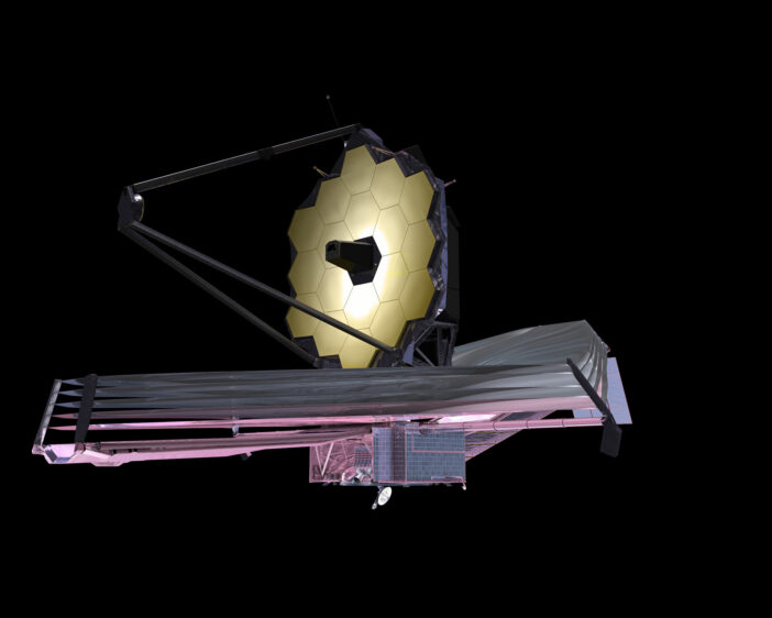 JWST unfolded against a black background.