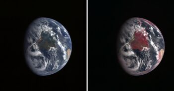 Earth in visible and near-infrared light