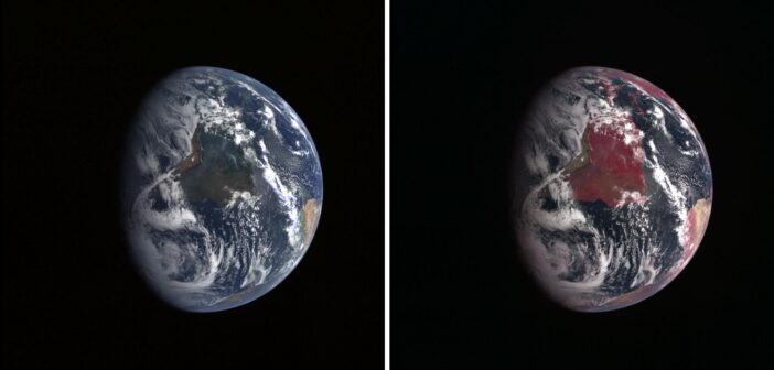 Earth in visible and near-infrared light