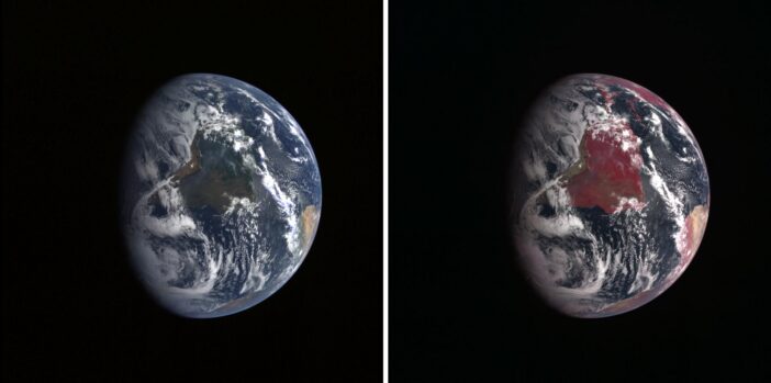 Earth in visible and near-infrared light