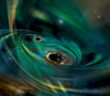 Illustration of merging black holes