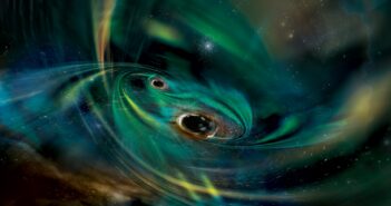 Illustration of merging black holes