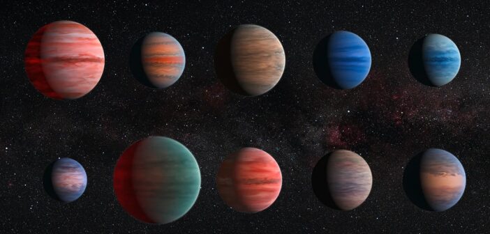 artist's impression of hot Jupiter exoplanets