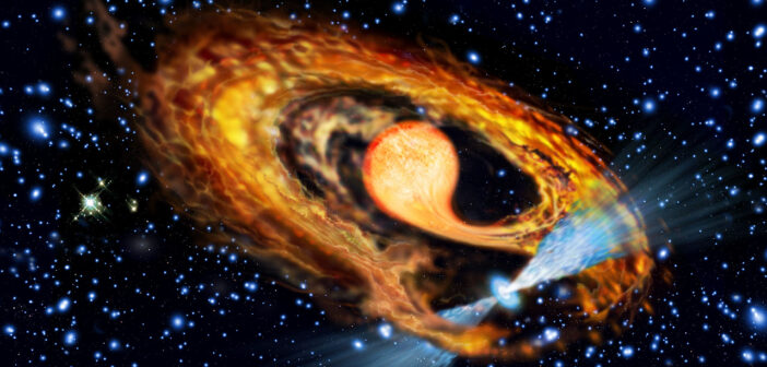 Millisecond pulsar and companion artist's impression
