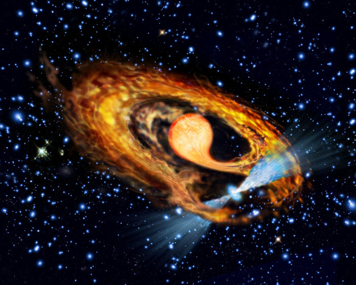 Millisecond pulsar and companion artist's impression