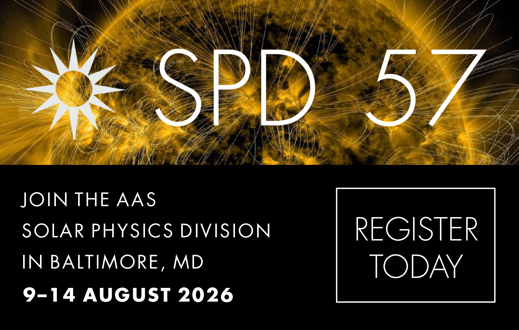 Register for the 57th Meeting of the AAS Solar Physics Division