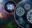 illustration of buckyballs in a planetary nebula