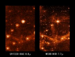 comparison of Spitzer and JWST images