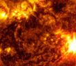 close-up image of the Sun showing a solar flare