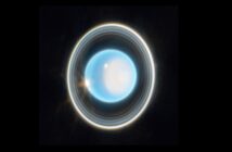 A photograph of Uranus against a black background.
