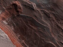 photograph of an avalanche on Mars