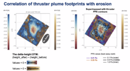 maps of thruster plume footprints and erosion on Bennu