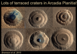 Terraced craters in Arcadia Planitia